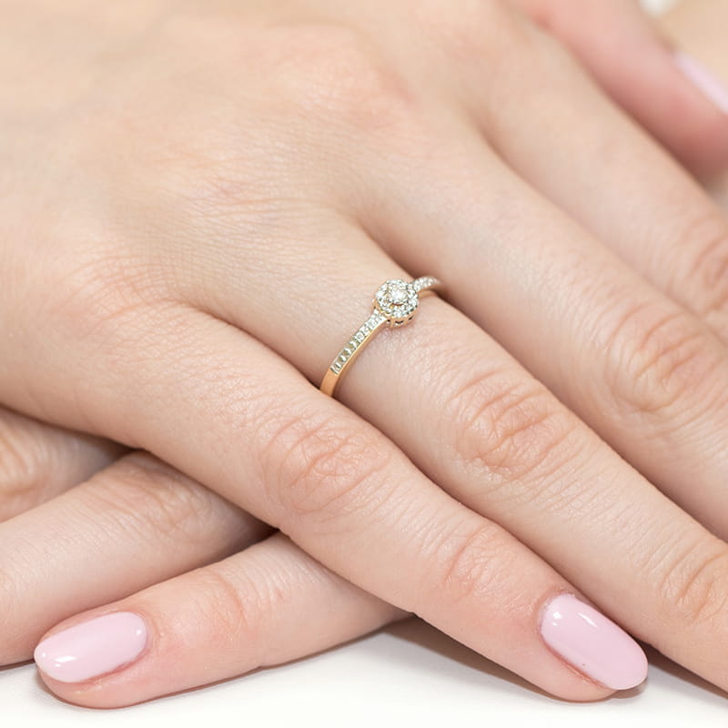 Inel Aur 9K cu Diamante Naturale 0.09 ct, imaginea 4 din 8