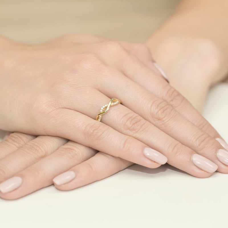 Inel Aur 9K cu Diamante Naturale 0.07 ct, imaginea 4 din 8