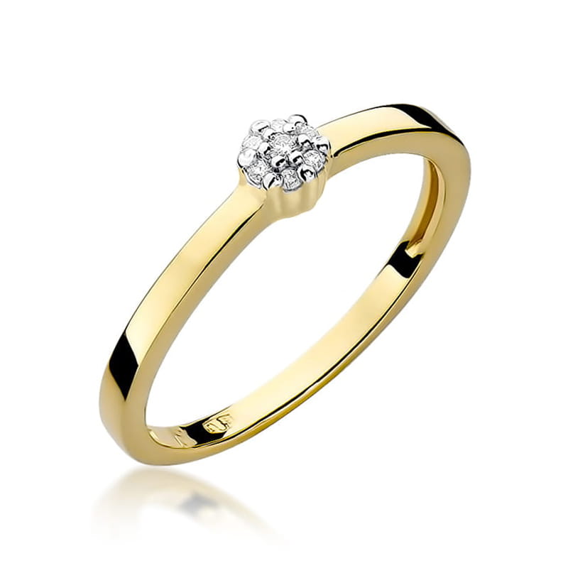 Inel Aur 9K cu Diamante Naturale 0.04 ct — Aur galben