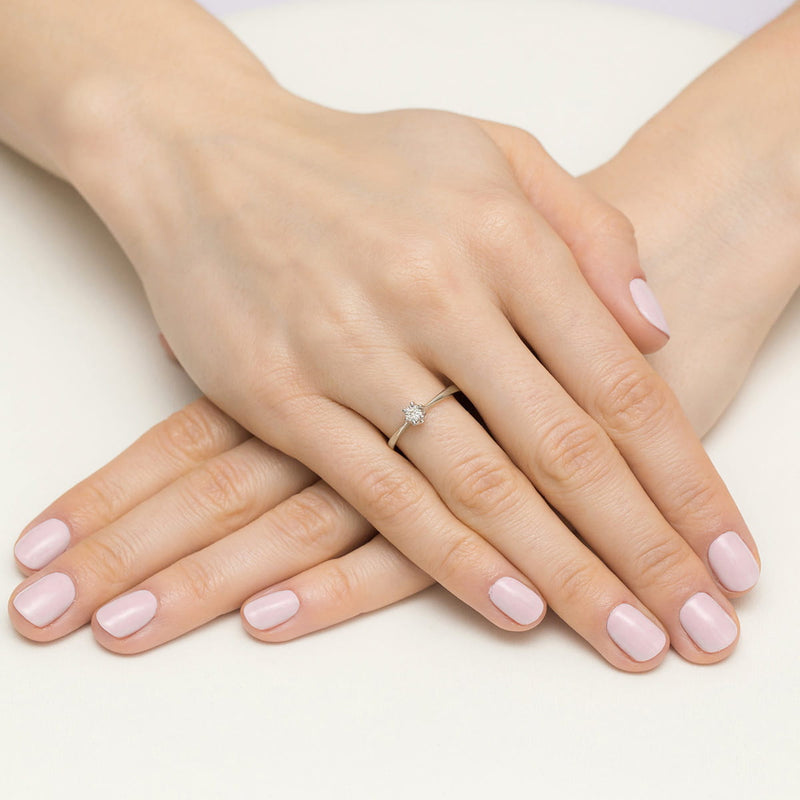 Inel Aur 9K cu Diamant Natural 0.03 ct, imaginea 4 din 7
