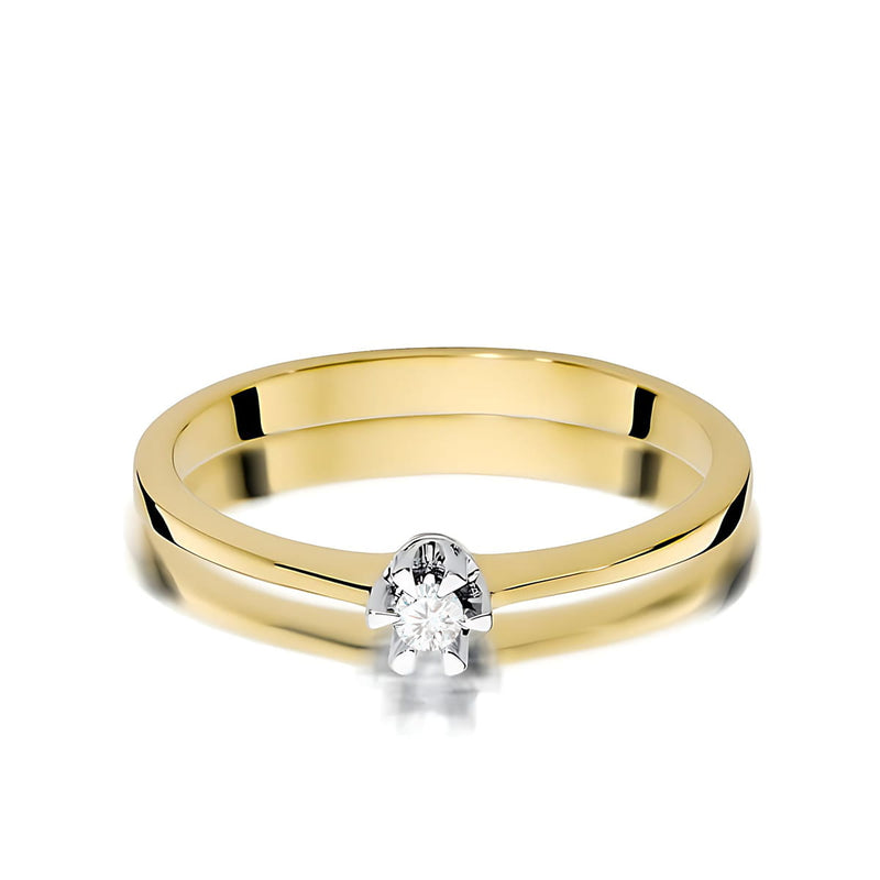 Inel Aur 9K cu Diamant Natural 0.04 ct, imaginea 2 din 8