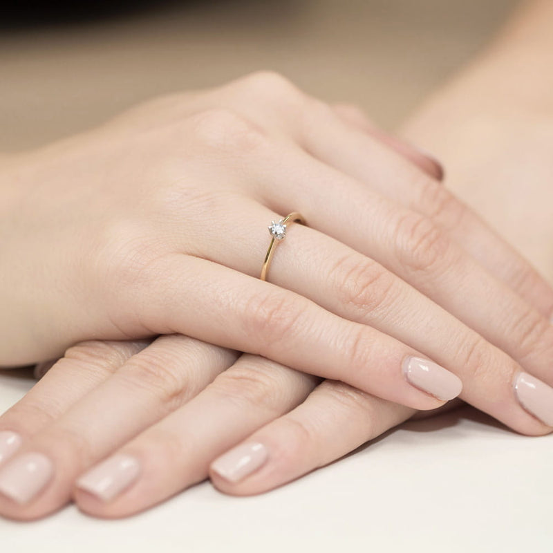 Inel Aur 9K cu Diamant Natural 0.04 ct, imaginea 4 din 8
