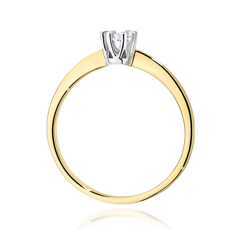Inel Aur 9K cu Diamant Natural 0.15 ct, imaginea 3 din 8
