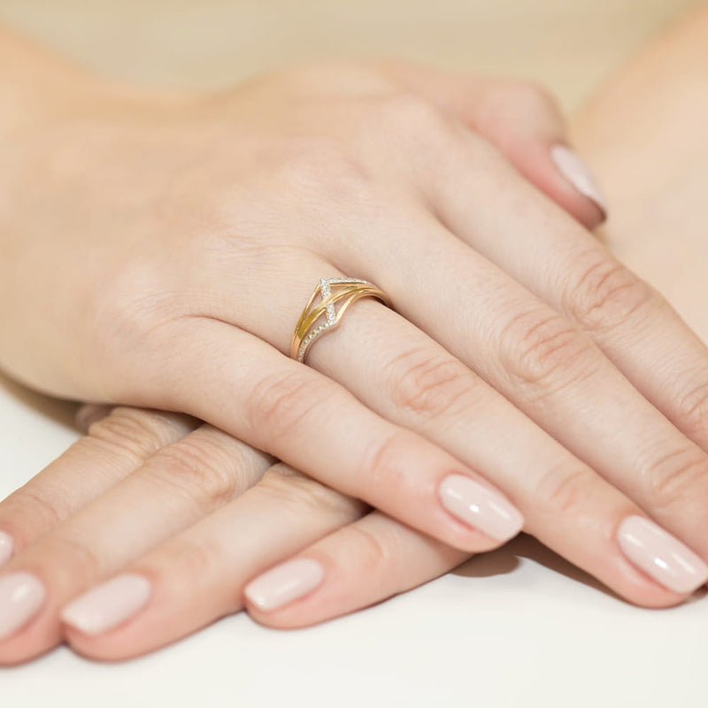 Inel Aur 9K cu Diamante Naturale 0.03 ct, imaginea 4 din 8