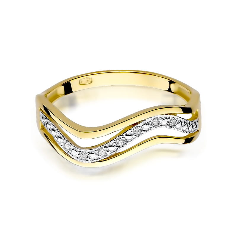 Inel Aur 9K cu Diamante Naturale 0.06 ct, imaginea 2 din 8