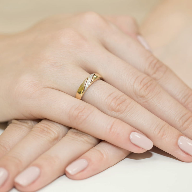 Inel Aur 9K cu Diamante Naturale 0.02 ct, imaginea 4 din 8