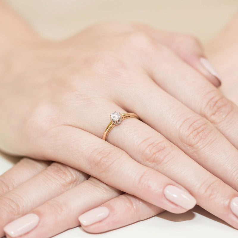 Inel Aur 9K cu Diamant Natural 0.15 ct, imaginea 4 din 8