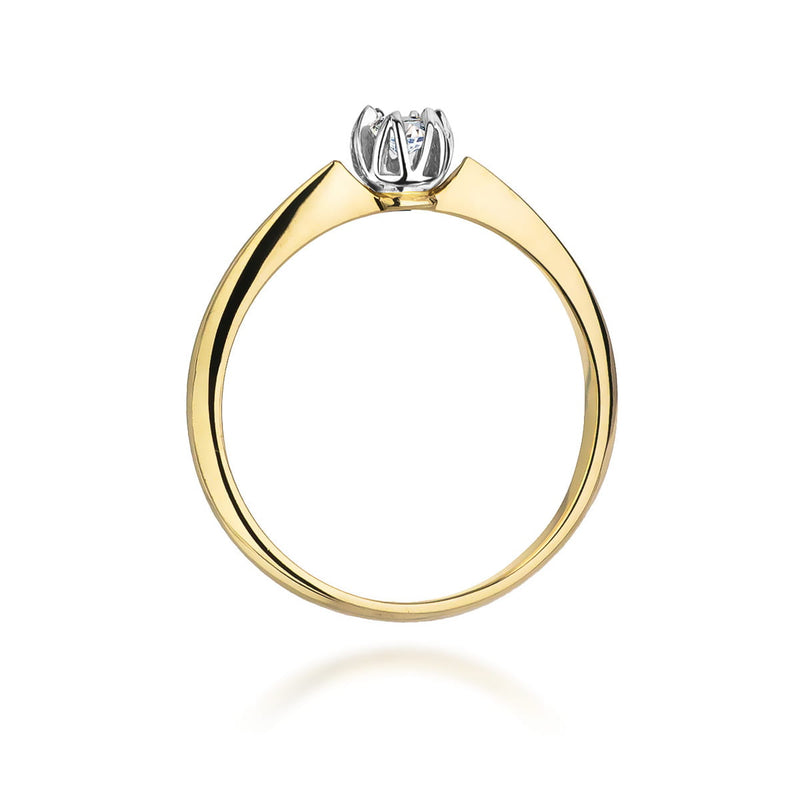 Inel Aur 9K cu Diamant Natural 0.10 ct, imaginea 3 din 8