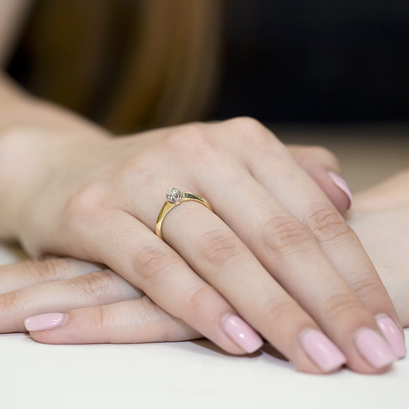 Inel Aur 9K cu Diamant Natural 0.10 ct, imaginea 4 din 8