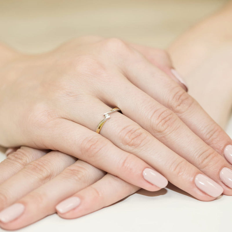 Inel Aur 9K cu Diamant Natural 0.04 ct, imaginea 4 din 8