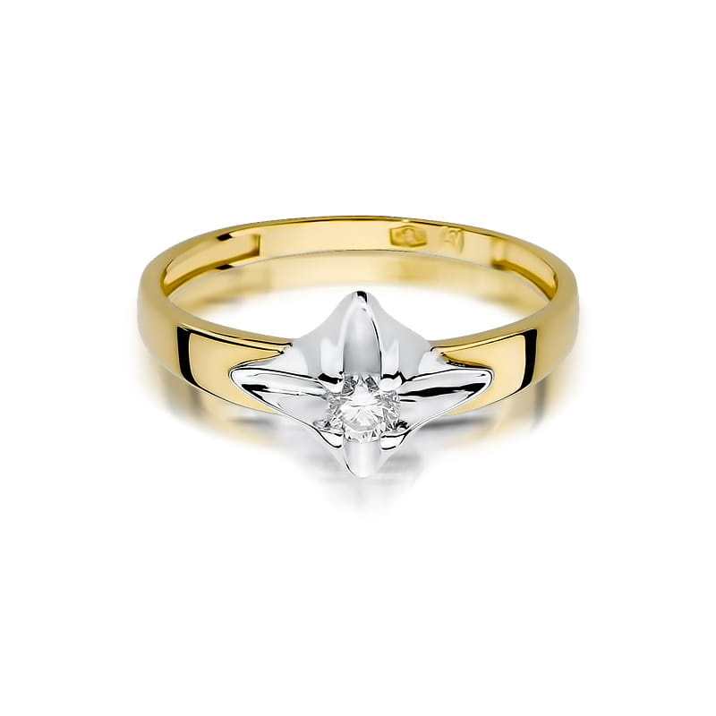 Inel Aur 9K cu Diamant Natural 0.12 ct, imaginea 2 din 8