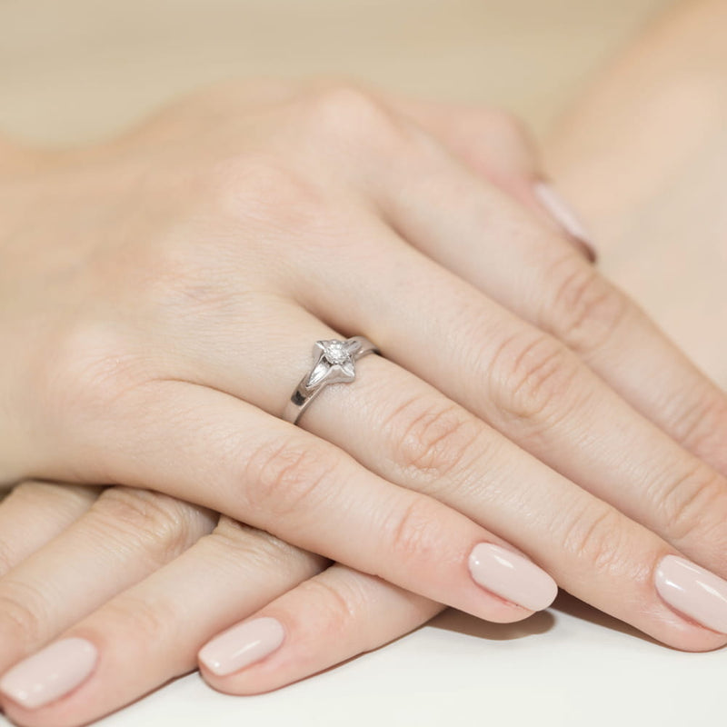Inel Aur 9K cu Diamant Natural 0.12 ct, imaginea 8 din 8