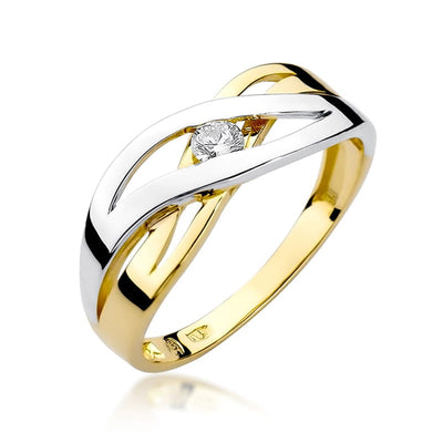 Inel Aur 9K cu Diamant Natural 0.10 ct