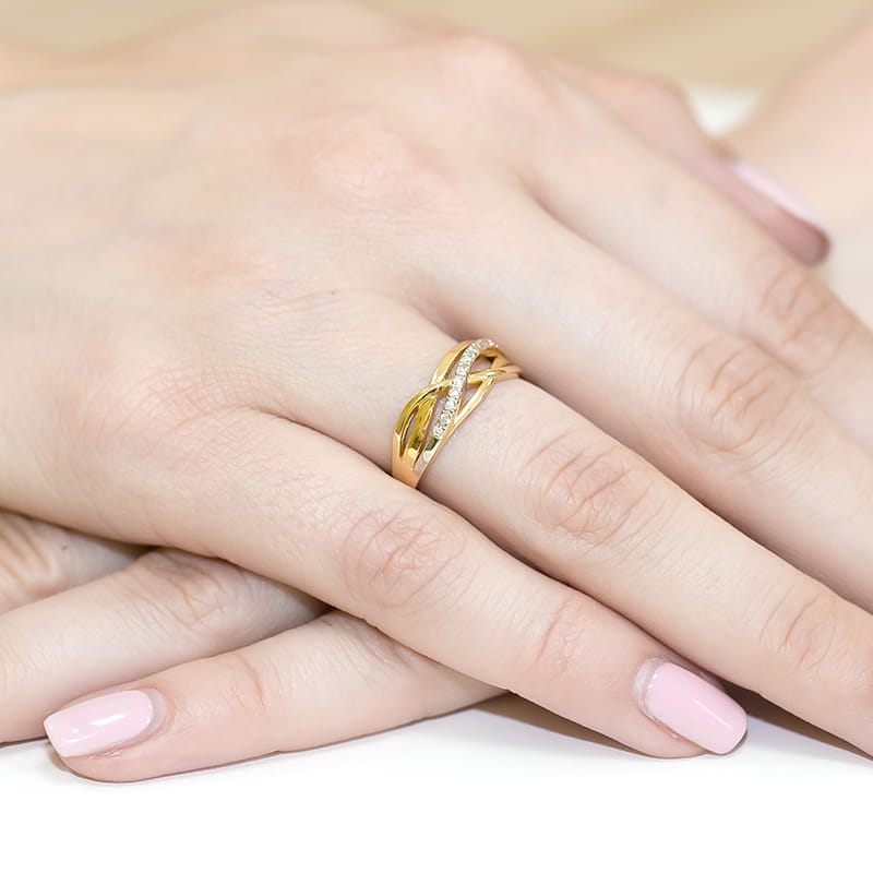 Inel Aur 9K cu Diamante Naturale 0.10 ct, imaginea 4 din 8
