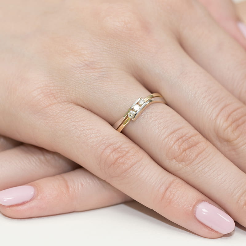 Inel Aur 9K cu Diamante Naturale 0.12 ct, imaginea 4 din 8