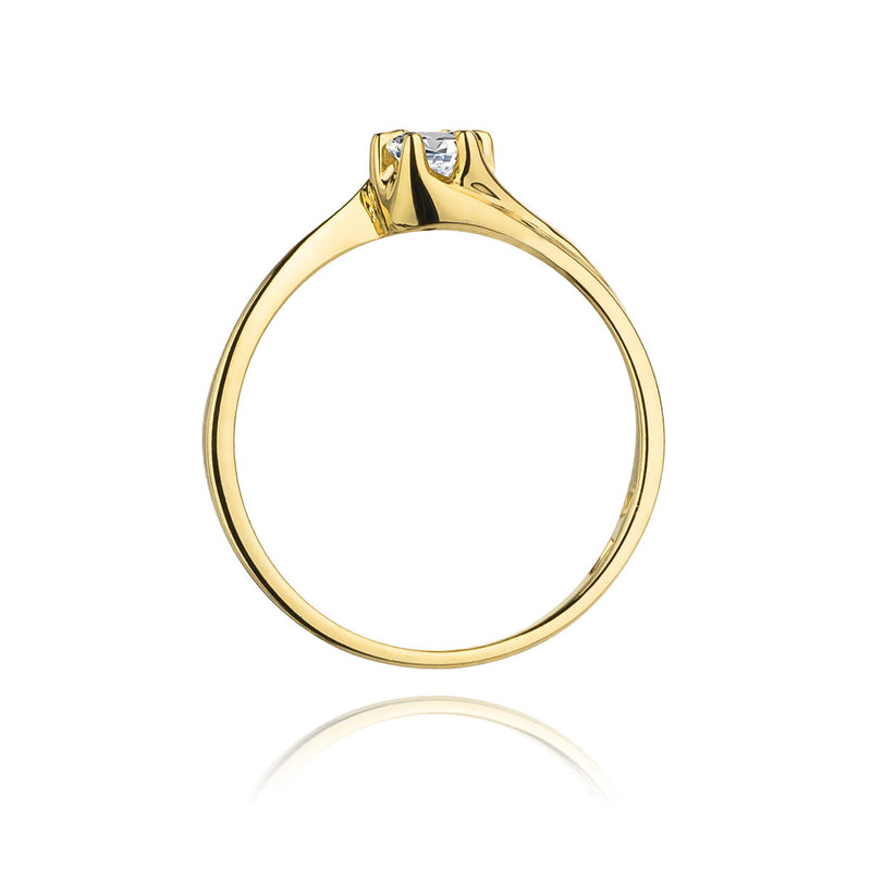 Inel Aur 9K cu Diamant Natural 0.10 ct, imaginea 3 din 8