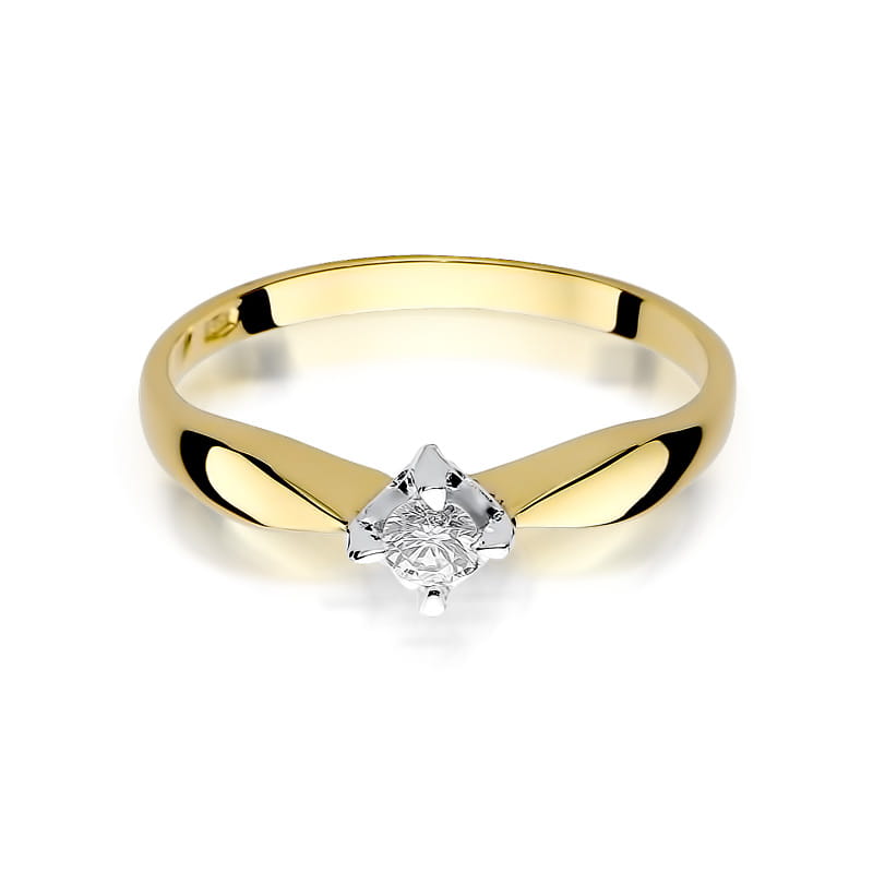 Inel Aur 9K cu Diamant Natural 0.12 ct, imaginea 2 din 8
