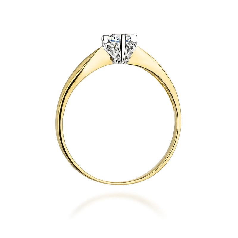Inel Aur 9K cu Diamant Natural 0.12 ct, imaginea 3 din 8