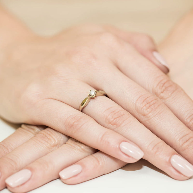Inel Aur 9K cu Diamant Natural 0.12 ct, imaginea 4 din 8