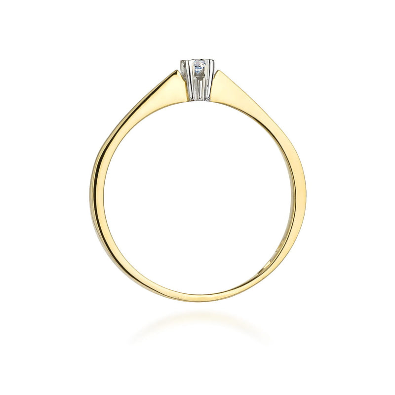 Inel Aur 9K cu Diamant Natural 0.03 ct, imaginea 3 din 8