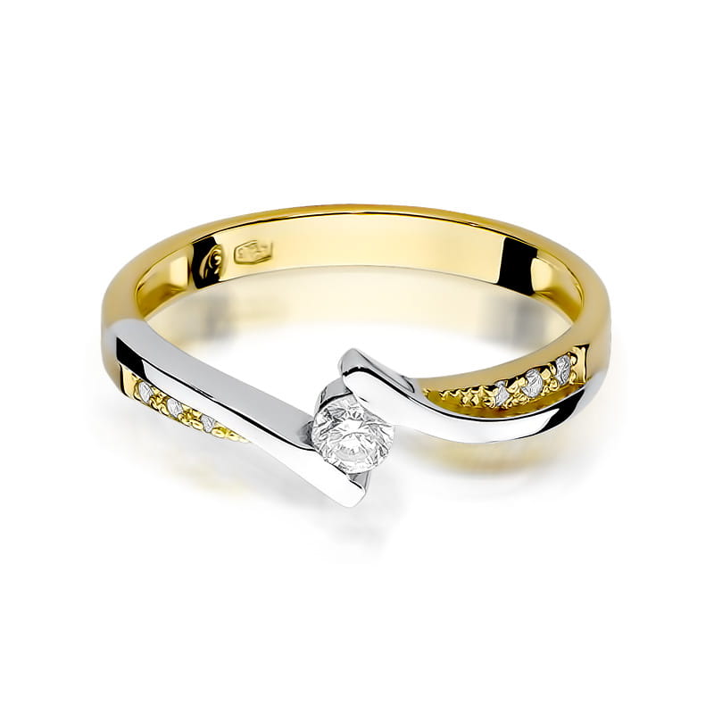 Inel Aur 9K cu Diamante Naturale 0.16 ct, imaginea 2 din 8