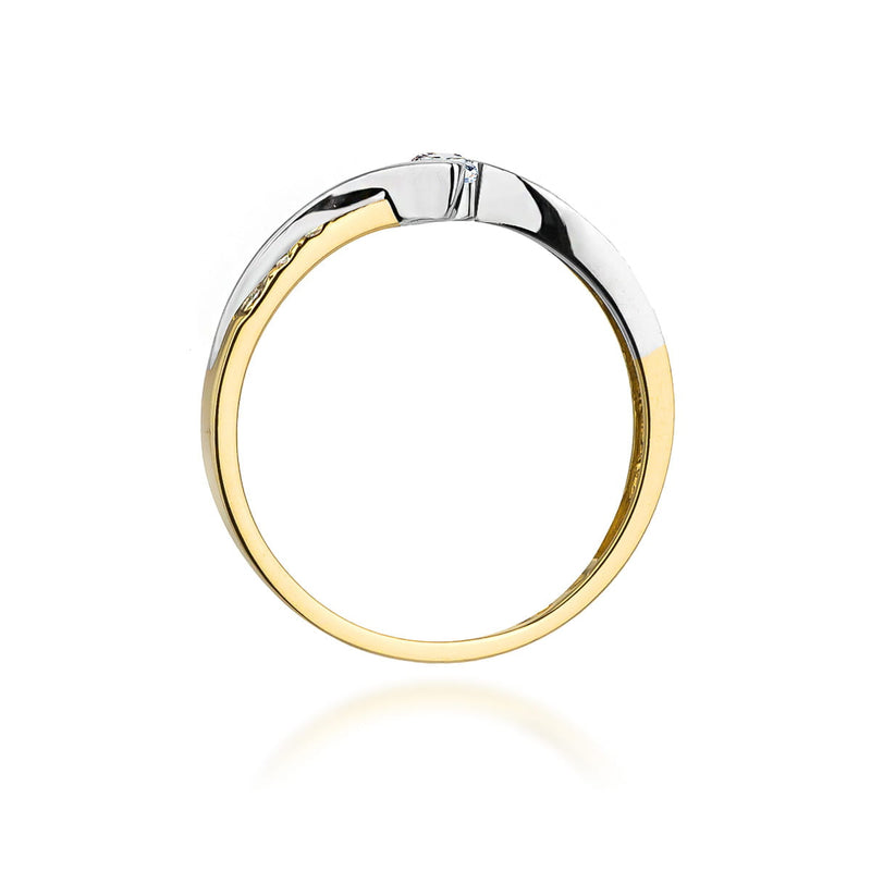 Inel Aur 9K cu Diamante Naturale 0.16 ct, imaginea 3 din 8