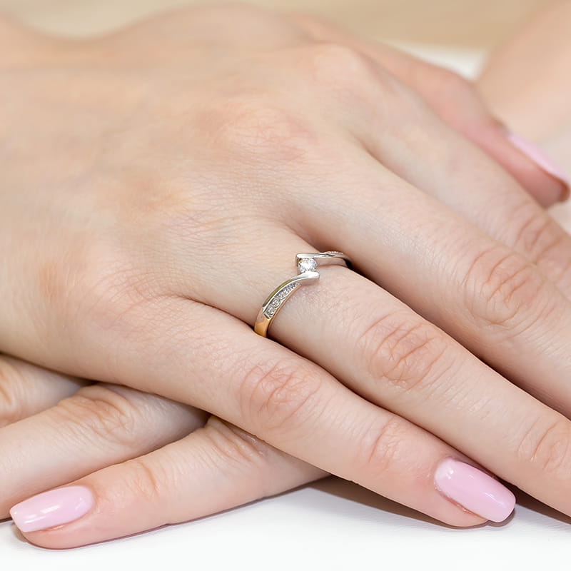 Inel Aur 9K cu Diamante Naturale 0.16 ct, imaginea 4 din 8