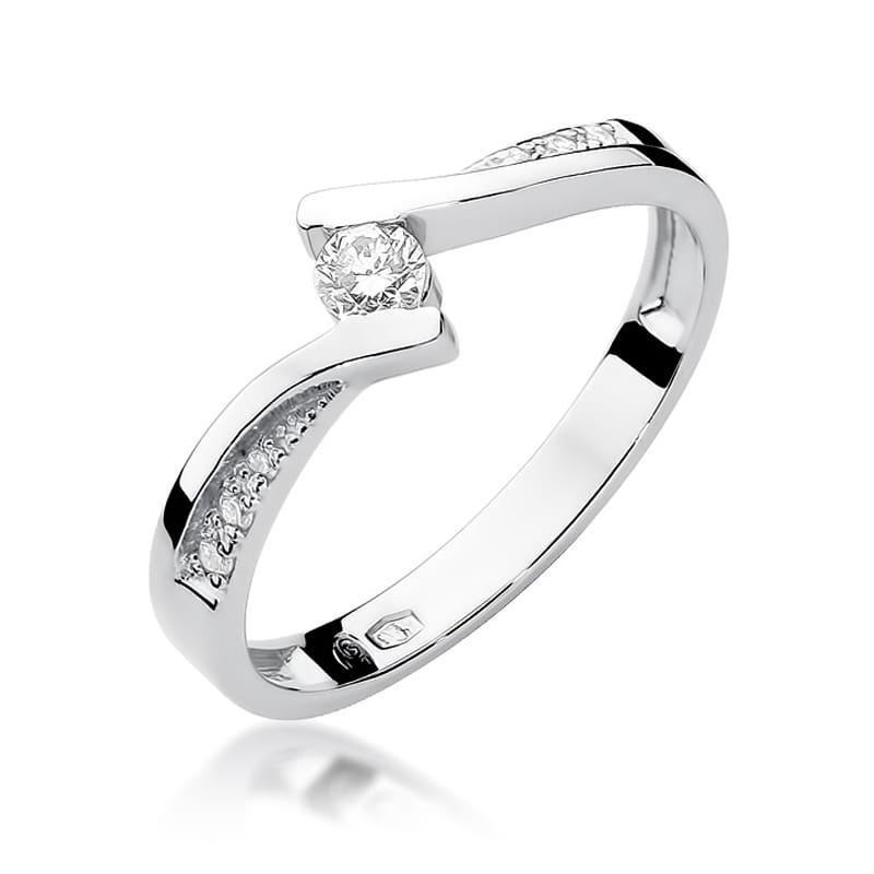 Inel Aur 9K cu Diamante Naturale 0.16 ct, imaginea 5 din 8