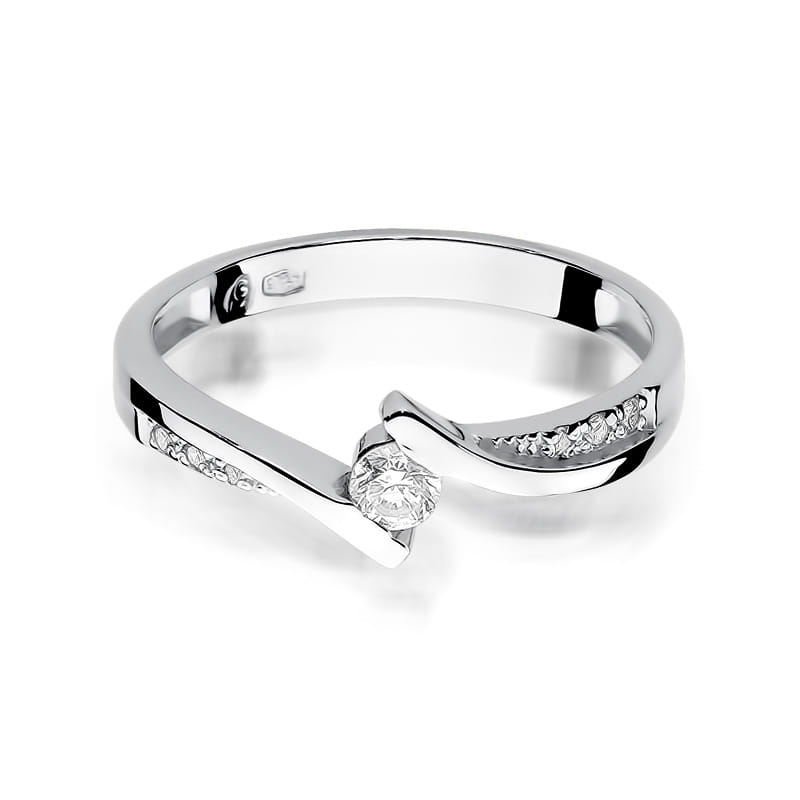 Inel Aur 9K cu Diamante Naturale 0.16 ct, imaginea 6 din 8