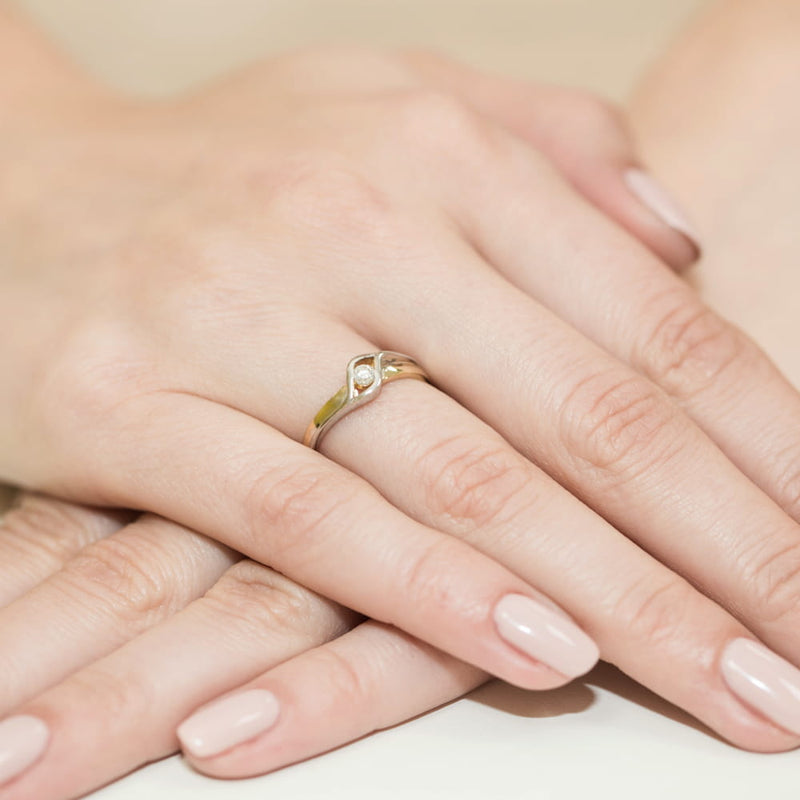 Inel Aur 9K cu Diamant Natural 0.04 ct, imaginea 4 din 8