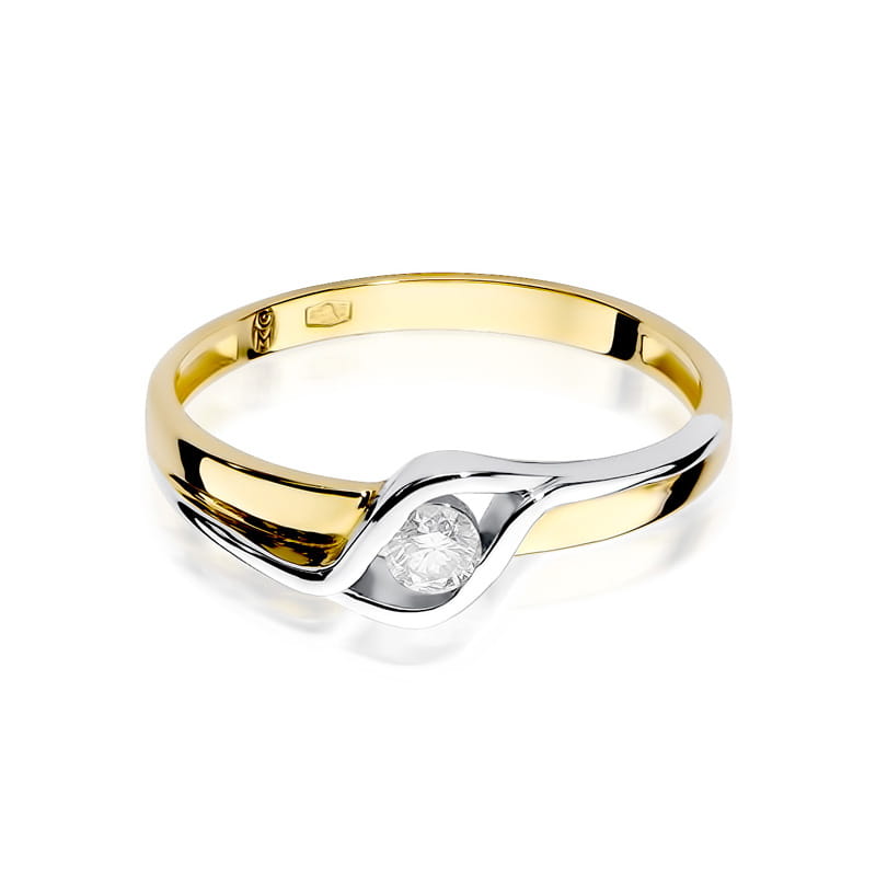 Inel Aur 9K cu Diamant Natural 0.10 ct, imaginea 2 din 8