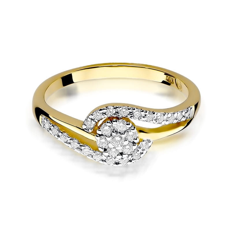 Inel Aur 9K cu Diamante Naturale 0.17 ct, imaginea 2 din 8