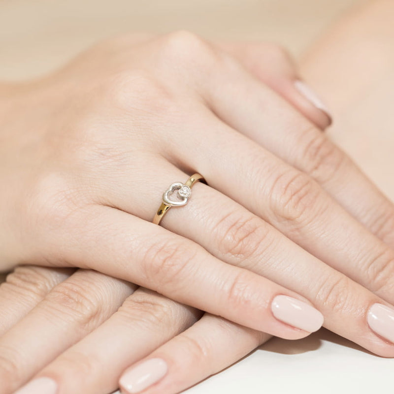Inel Aur 9K cu Diamant Natural 0.02 ct, imaginea 4 din 8