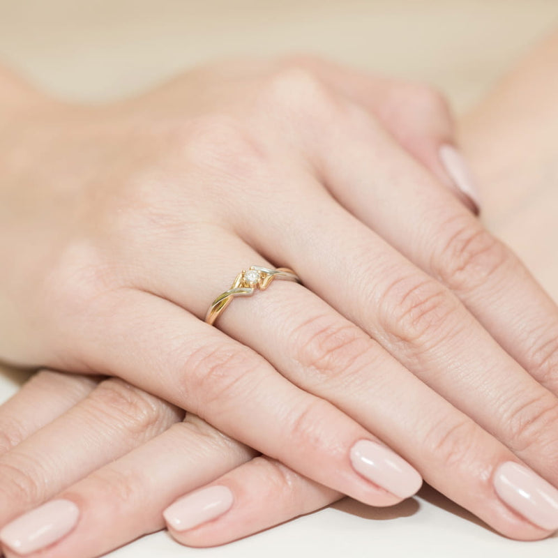Inel Aur 9K cu Diamant Natural 0.08 ct, imaginea 4 din 7