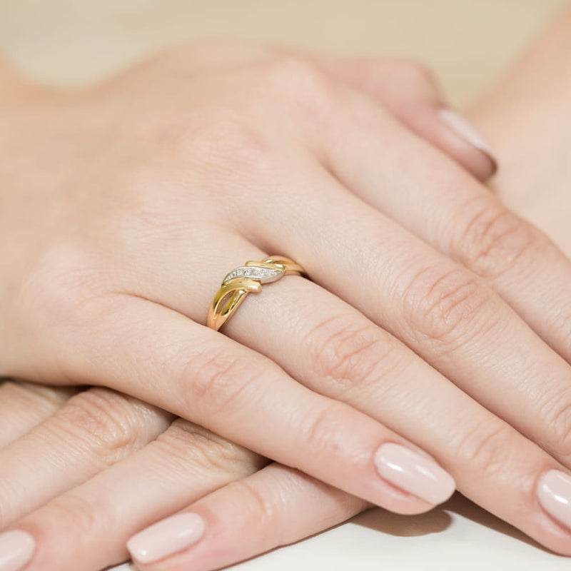 Inel Aur 9K cu Diamante Naturale 0.02 ct, imaginea 4 din 8