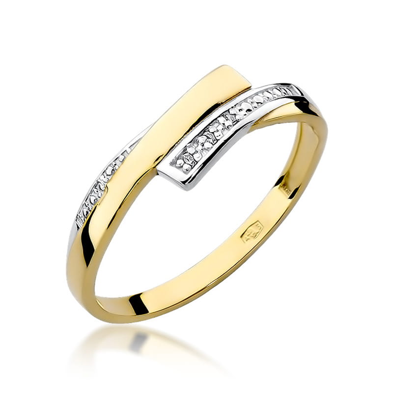 Inel Aur 9K cu Diamante Naturale 0.02 ct — Aur galben