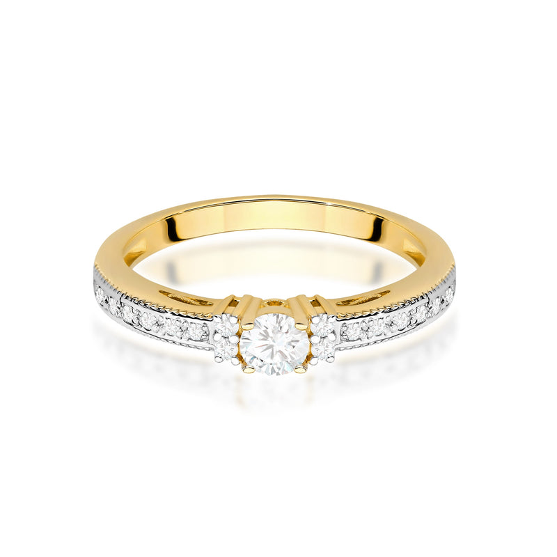 Inel Aur 9K cu Diamante Naturale 0.23 ct, imaginea 2 din 8