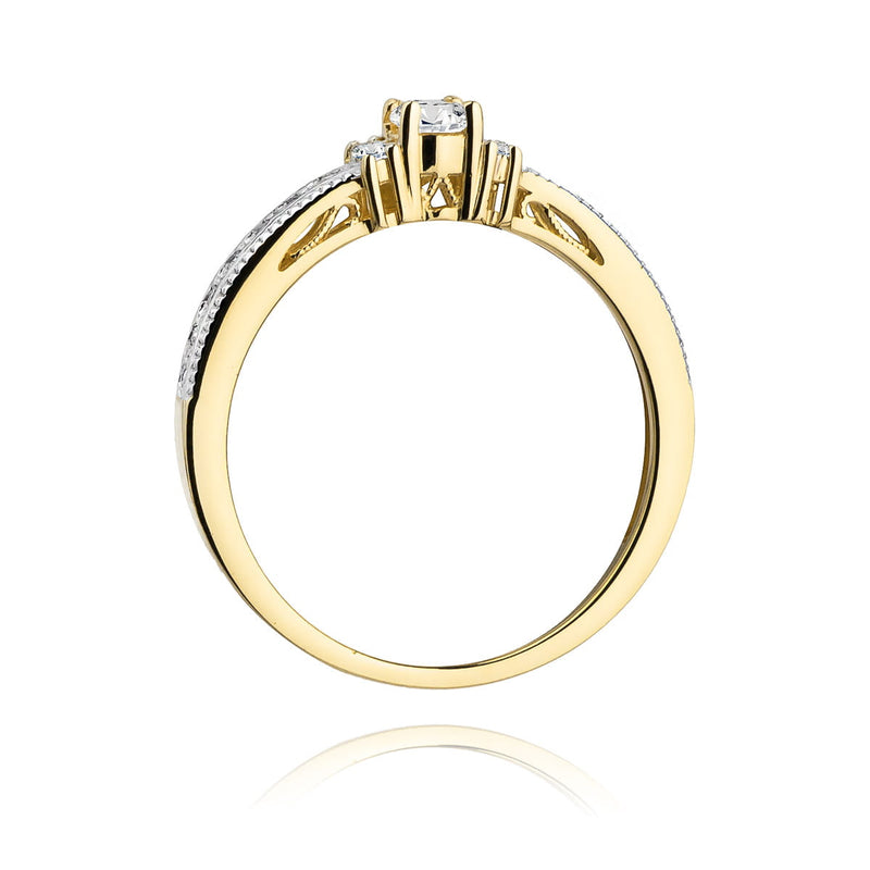 Inel Aur 9K cu Diamante Naturale 0.23 ct, imaginea 3 din 8