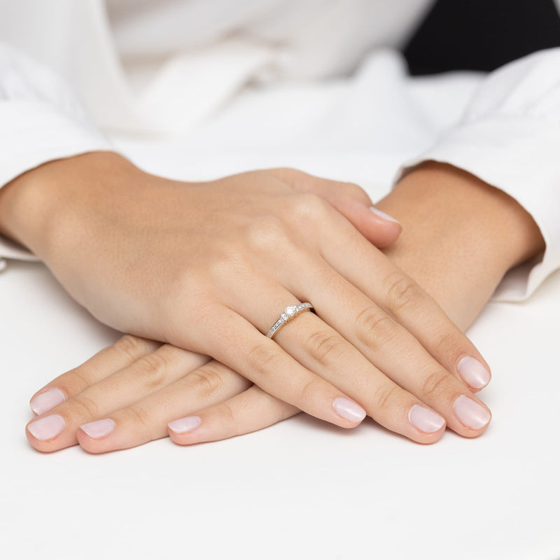 Inel Aur 9K cu Diamante Naturale 0.23 ct, imaginea 4 din 8