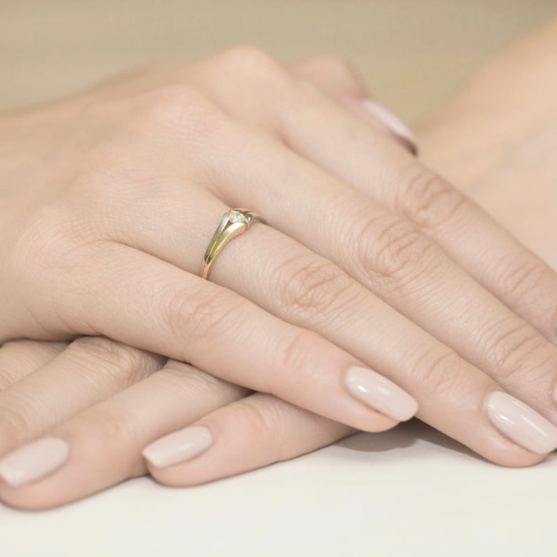 Inel Aur 9K cu Diamant Natural 0.10 ct, imaginea 4 din 7