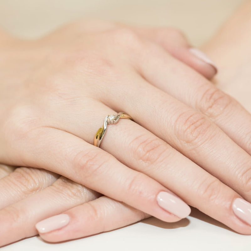 Inel Aur 9K cu Diamant Natural 0.08 ct, imaginea 4 din 7