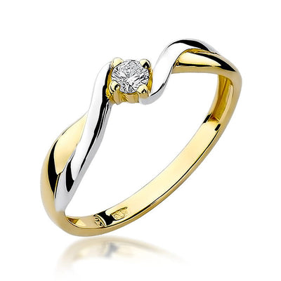 Inel Aur 9K cu Diamant Natural 0.10 ct