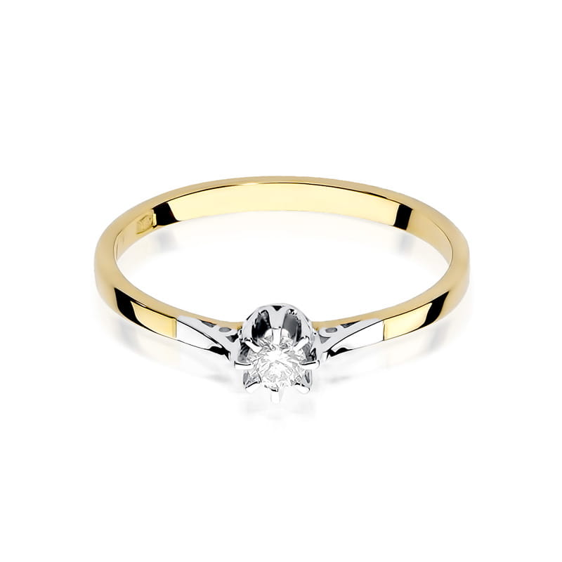 Inel Aur 9K cu Diamant Natural 0.10 ct, imaginea 2 din 7