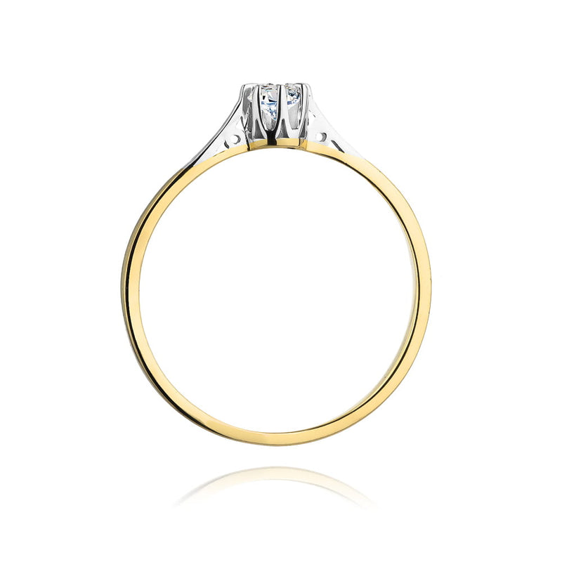 Inel Aur 9K cu Diamant Natural 0.10 ct, imaginea 3 din 7