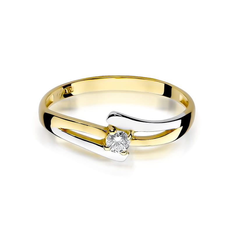 Inel Aur 9K cu Diamant Natural 0.08 ct, imaginea 2 din 7