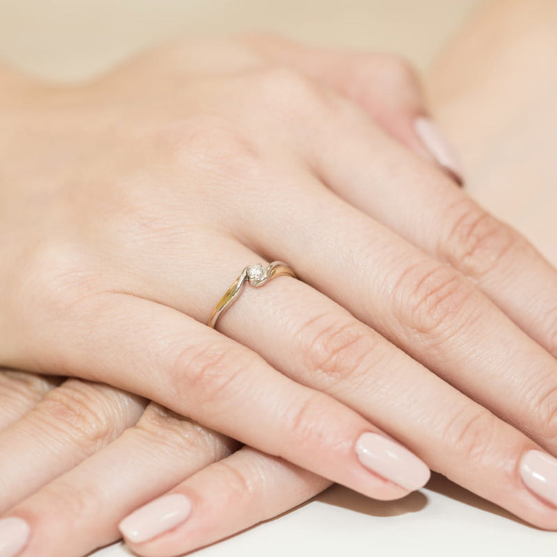 Inel Aur 9K cu Diamant Natural 0.08 ct, imaginea 4 din 7