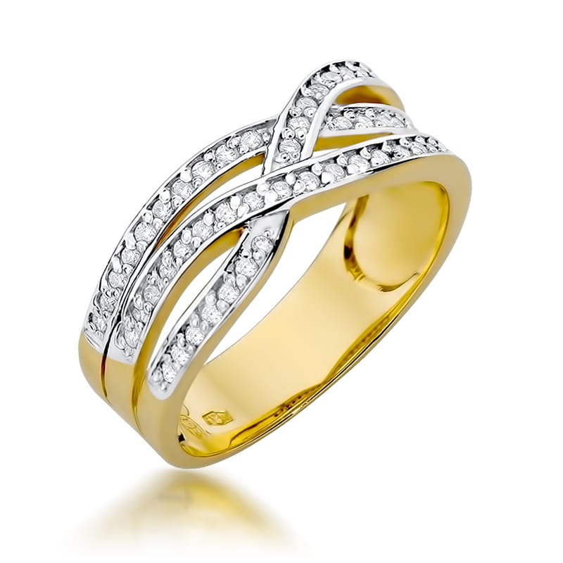 Inel Aur 9K cu Diamante Naturale 0.27 ct — Aur galben