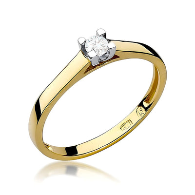 Inel Aur 9K cu Diamant Natural 0.12 ct