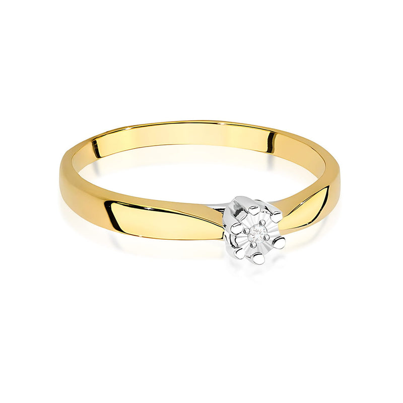 Inel Aur 9K cu Diamant Natural 0.01 ct, imaginea 2 din 6
