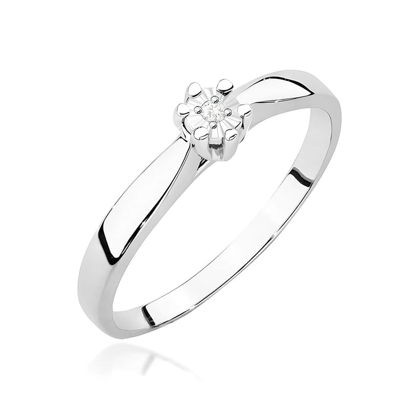 Inel Aur 9K cu Diamant Natural 0.01 ct, imaginea 4 din 6